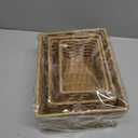 Small Wicker Basket for Organizing, Woven Storage Basket Set of 3 - Handwoven Natural Paper Rope Baskets to Declutter Any Room, Perfect for Organizing and Home Decor (Coffee)