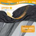 Orzbow Baby Mosquito Net with Sun Shade UPF50+ for Stroller, Universal Stroller Mosquito Netting Privacy Cover with Two-Way Zipper and Storage Bag for Car Seats, Baby Summer Travel Essentials, Black