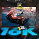 Highwings 80Gbps Displayport Cable 2.1 6.6FT, 16K@60Hz, 8K@120Hz, 4K@240Hz, DP 2.1 Cable 16K Braided Cord, Compatible with HDR10 DSC 1.2a, G-Sync FreeSync Gaming PC, Gaming Monitor 5090, AMD 7900XTX