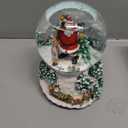 Christmas Snow Globes Glitter Musical Snow Globe with Santa Clause Bags Reindeers Trees 8 Songs Color Changing Battery Operated Snowglobe for Christmas Home Party Decor