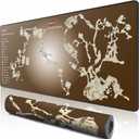 Mouse Pad - Gaming Desk Mat with HD Game Guide Map Surface, 3mm High Density Neoprene & Non Slip Rubber Base for PC/PS5/Office/Streaming Setup (Brown)