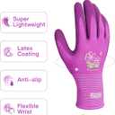 2 x PACIFIC PPE 2 Pairs Gardening Gloves for women and Ladies, Rubber Coated Garden Gloves, Outdoor Protective Work Gloves, Small, Pruple & Red