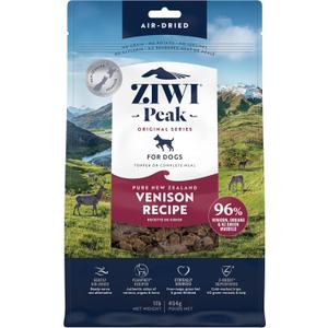 ZIWI Peak Air-Dried Dog Food Venison - All Natural, High Protein, Grain Free, Limited Ingredient w/ Superfoods (16oz) (EXP 06/19/26)