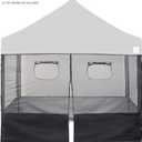 E-Z UP Food Booth Sidewall Kit, Set of 4, Fits 10' x 10' Straight Leg Canopy (Canopy/Shelter NOT Included), Includes 2 Roll-Up Serving Windows, Commercial Grade Mesh, Black