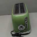 SUSTEAS Toaster 4 Slice Wide Slot, Stainless Steel Bread Bagel Toasters, Retro Long Slot Tostadora for Defrost, Reheat, Removable Crumb Tray, 1500W, 6 Browning Settings, Green