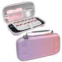 FIWWAT Switch 2 Case Carrying Case- for Nintendo Switch 2 2025 Accessories, Hard Shell Protective Cover Travel Bag with 12 Game Card Slots, for Girls Cute, Pink+Purple