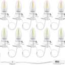 Christmas Village Lights with 10 LED Warm-White Bulb, Decoration for Christmas Village Houses,Halloween Holiday,C7 Light Cord