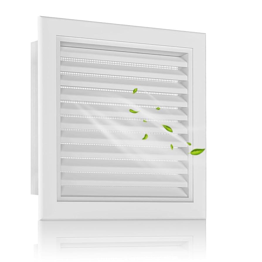 12" X 12" Gable Vents, Hon&Guan Aluminum Alloy Attic Vent for Houses Door Vents for Exterior Doors [Vent Opening: 10.5 x 10.5], White
