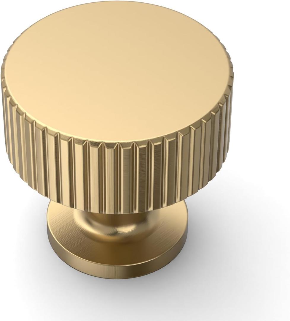 Asidrama 10 Pack Champagne Bronze Kitchen Cabinet Knobs Cabinet Hardware Zinc Knobs for Dresser Drawers (Single Hole Knob)