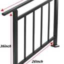 Metty Metal Hand Rails for Outdoor Steps3 Steps Stair Handrail & Indoor Stair Railing KitRailings for Outdoor Steps for Fence & Outdoor Steps(3 Step- Black)