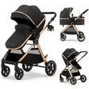 Accombe 2-in-1 Convertible Baby Stroller for Newborn to Toddler
Skin-Friendly Breathable Fabric, All-Terrain Wheels for Smooth Ride, Adjustable Canopy with UPF50+ Protection
