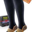 Medical Copper Compression Socks 20-30 mmHg for Women & Men (2 Pairs) - Knee High Graduated Compression for Circulation, Swelling, Odor Control, Athletic, Travel, Flying, Size 2XL