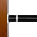 Tension Curtain Rod 122 to 157 Inches (10.2 to 13 ft), 1.26" Diameter Spring Adjustable Curtains Rods Long Large Pole for Windows Door Bathroom Patio Outdoor No Drilling, Black