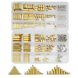 Raogoodcx 360pcs M2 M3 M4 Male Female Brass Spacer Standoff Screw Nut Assortment Kit with Box