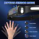 Headlamp Rechargeable 2Pack, 230 Wide Beam Head Lamp, LED Headlamp with Motion Sensor, 7Mode Head Lights for Forehead, Bright Headlamps for Adults, Red Light Headlight, Hard Hat Light, Camping Gear