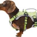 Huntboo Escape Proof Dog Harness, Escape Artist Harness, Reflective Dog Harness with Handle, Durable,Adjustable Vest for Small Medium Large Dogs Walking, Training, and Running Gear (Green, S) 