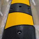 84'' Rubber Speed Bump, 1 Pack 2 Channel Modular Heavy Duty Speed Bumps Humps 25000 lbs Load Capacity, Cable Protector Ramp with 2 End Caps for Asphalt Concrete Gravel Driveway Road