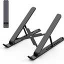 Tonmom Laptop Stand for Desk, Adjustable Laptop Riser ABS+Silicone Foldable Portable Notebook Holder, Ventilated Cooling Notebook Mount Computer Stand for 10-15.6 Laptops, Tablets-Black