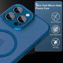 Cufelf Magnetic for iPhone 15 Pro Case(Compatible with Magsafe) Full Camera Protection,2+Full Coverage Screen Protector,Translucent Matte,Military Drop Protection Phone Case,6.1",Blue