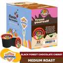 Crazy Cups Decaf Black Forest Chocolate Cherry Coffee Pods, Decaf Flavored Coffee Pods In Single Serve Cups Compatible With Keurig K Cups Machine(Pack of 1, 22 Count Total) (EXP 05/19/27)