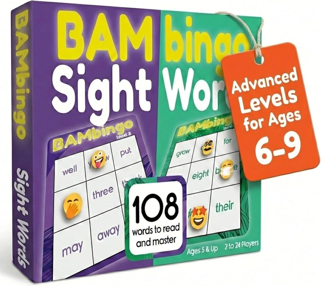 THE BAMBINO TREE Sight Word Bingo Game Level 3 & 4 - Learn to Read Vocabulary for 1st 2nd 3rd Grade Kids - Dolch's Fry's Site Words Reading Game