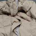 Women's Long Puffer Coat - Warm Winter Quilted Jacket Full Length Zip Up Down Coat Thickened Puffy Parka with Hood (4XL, Khaki)