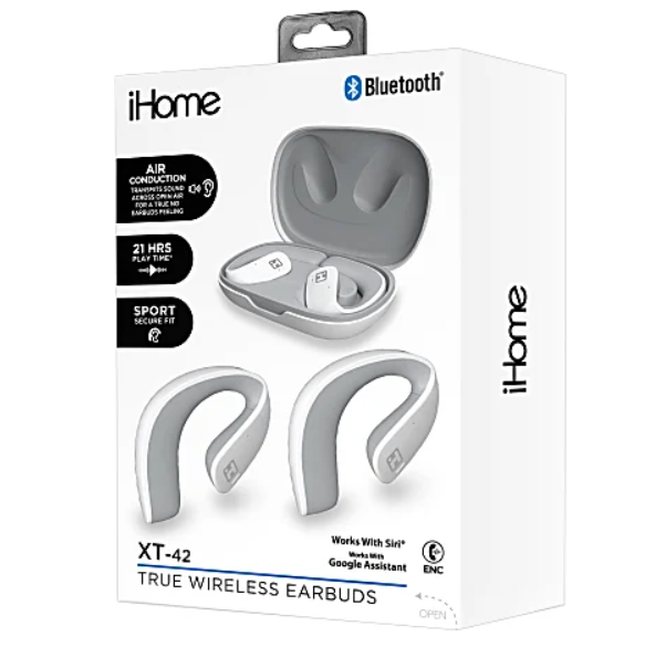 IHOME TW OPEN EAR EARBUDS Gray White