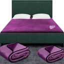 Premium Waterproof Blanket for Bed or Couch, King Size Blanket for Adults & Pets/Dogs, Super Soft Noiseless Mattress Furniture Protector, Reversible + Gift Included for Any Occasion (Purple)