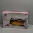 Oggi Stainless Steel Roll Top Bread Box for Kitchen Countertop with Stainless Steel Lid - Fits Multiple Large Loaves of Bread and Other Freshly Baked Goods Including Cookies, Bagels, Muffins