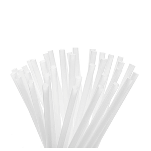 White Smart Products Compostable/Biodegradable Made in USA Case of 4000 Pcs Jumbo 7.75"x0.24" White Straws