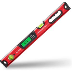 BETHEL 24 inch Digital Magnetic Level, LCD Smart Display Torpedo Level Tool Electronic Level Tool and Protractor - Master Precision - IP54 Dustproof and Waterproof with Carrying Bag