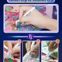 forever young Ergonomic Diamond Painting Pen with 4 Tips, Wrist-Friendly Diamond Art Accessories Pen with Unobstructed View, Ideal Tools for Beginners