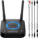 1Mii B06TX Bluetooth 5.2 Transmitter for TV to Wireless Headphone/Speaker, Bluetooth Adapter for TV w/Volume Control, AUX/RCA/Optical/Coaxial Audio Inputs, Plug n Play, aptX Low Latency & HD