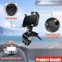 Car Phone Mount, 360 Rotatable ABS Auto Rearview Mirror Cellphone Bracket Clip with Non-Slip Base, Multifunctional Vehicle Interior Dash Phone Holder for 3 to 7 Inch Smartphones
