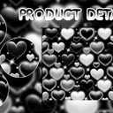 Black Heart Photo Backdrop Valentine's Day Retro Heart Early 2000s 90s Glitter Love Photography Background Women Men Valentine Y2K Old School Birthday Party Decor Banner Supplies (Black, 8x6FT)