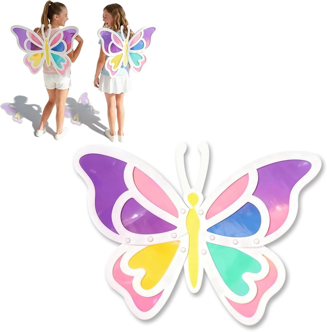 2 Pack Butterfly Suncatcher Wings Craft Kit Large DIY Fairy Wings Butterfly Wings Paper Crafts for Outdoors Decor Birthday Gifts Creative Art Projects Activity