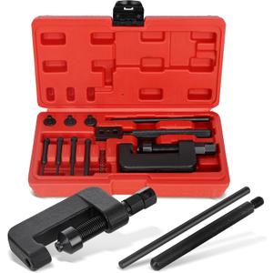ABN Chain Breaker Tool Kit with Storage Case - 13 Piece Rivet and Roller Chain Link Removal Tool for 35 to 630 Motorcycle, Bike, ATV Chains