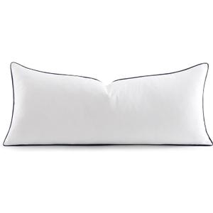 MIULEE Goose Feather Down 14x36 Pillow Insert with 100% Down-Proof Cotton Cover, Soft Fluffy Decorative Pillow for Sofa Bed Couch Living Room White