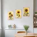 ZXHYWYM Sunflower Canvas Wall Art Vintage Sunflower Painting Prints Yellow Floral Picture Nature Landscape Home Decor Framed(2, (16.00" x 24.00"))