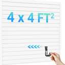Ezlaino Slatwall Panel 4FT x 4FT, PVC Slat Wall Storage System, Waterproof, Durable& Easy to Install, Compatible with Most Hooks, Ideal for Garage Storage & Home Decoration, White