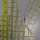 Acrylic Ruler 7 Piece Set, Non Slip Rings 50 Pieces, Quilting Rulers, Size (6"x24"), (2"x24"), (3"x18"), (3"x8"), (1.5"x12"), (1"x12"), (1"x6") (Yellow-7 Piece Set)