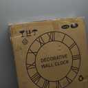 LEIKE Metal Large Wall Clock 24IN Black, Retro Silent Quartz Battery Operated, Decorative for Patio, Kitchen, Living Room, Bedroom, Pool