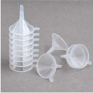Small Funnel, 2.16inch Clear Plastic Mini Funnels for Science Lab Bottle Filling Liquid, Essential Oils, Perfume(10 Pack)