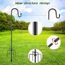Shepherds Hooks for Outdoor94 Inch Diameter Outdoor Bird Feeder Pole with 5 Pronger Base, Adjustable Heavy Duty Garden Hanging Holder for Bird Feeders Lanterns Planting Hanger Weddings Decor Black