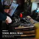 Baluue Roll up Tool Organizer Canvas Pouch Multipurpose Woodworking Tool Kit Storage Bag for Wrenches Screwdrivers Chisels Portable Roll for Craftsmen and Diy Enthusiasts