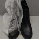 Women's Waterproof Lug Sole Chelsea Ankle Boots fashion slip-on Platform Chunky Heel Combat booties Casual Comfortable non-slip outdoor work Rain shoes Boots (9, Black)