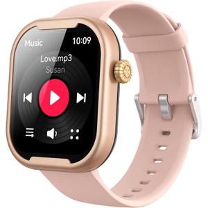 AGPTEK MP3 Player with Bluetooth, Watch MP3 Player with Watch Band for Running, Climbing, Hiking, Cycling, Jogging, Yoga, Pink