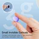 sunvito Sleep Earbuds for Side Sleepers, Mini Invisible Wireless Bluetooth 6.0 Micro Sleep Headphones, Hidden Earbuds with LED Screen for Small Ears Sleeping, Working, Exercise, Hiking(Purple)