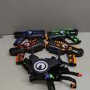 ArmoGear Set of 4 Laser Tag Guns with Vests - Laser Tag Set for Kids and Adults - Toy Guns with 150 ft Range, Night Vision, Invisibility Mode - Battery Operated - Multiplayer Outdoor Game for Ages 8+