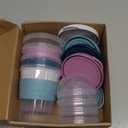 4 Pack Reusable On The Go Yogurt Parfait Cups, Breakfast Plastic Containers with Lids and Spoons, Perfect Jars for Overnight Oats Cereal Granola Oatmeal Smoothies and Snack Prep (4 Colors Set)